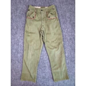 Vintage Boy Scouts of America Pants Youth 24 Green Red Piping Cotton Twill